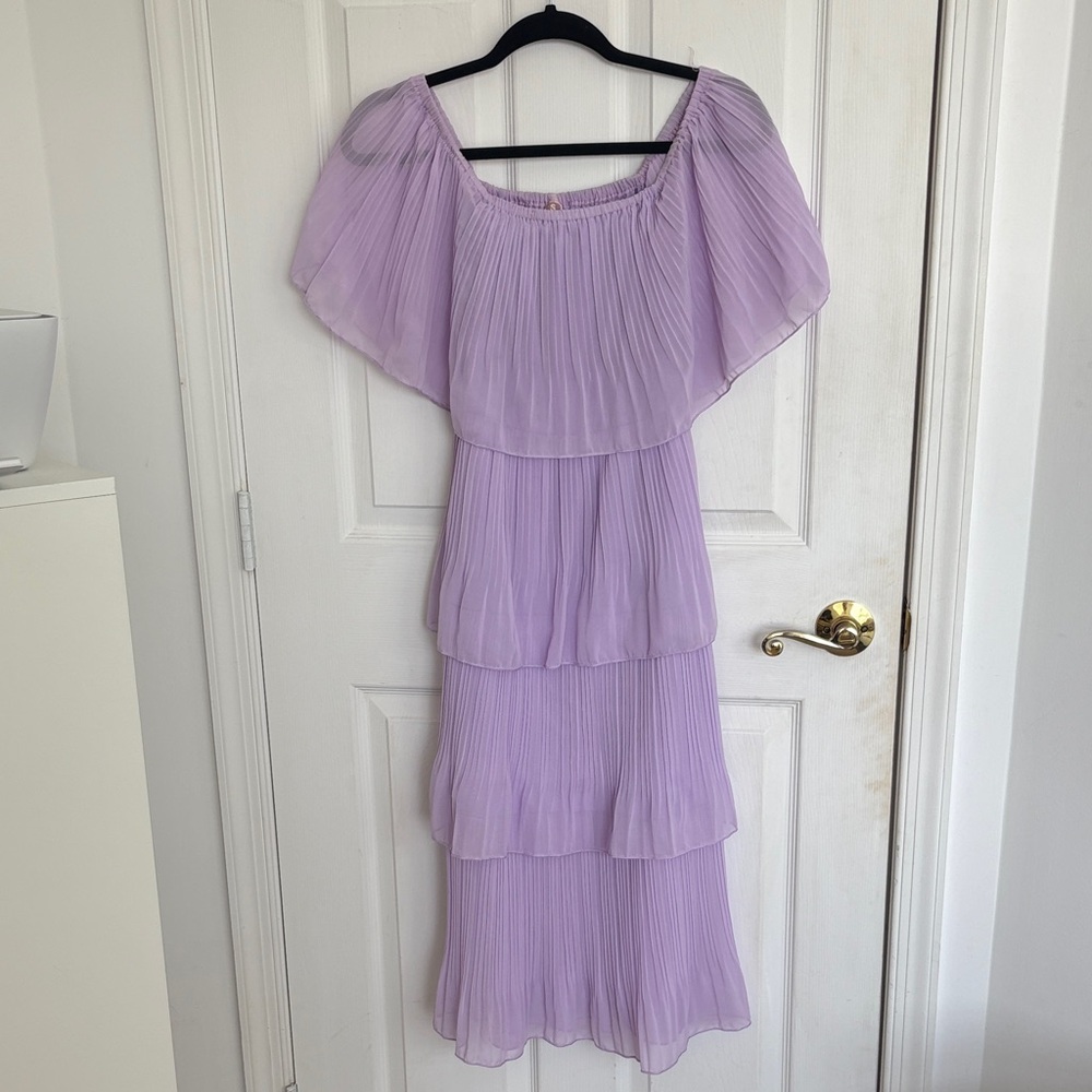 Lilac Tiered Midi Dress